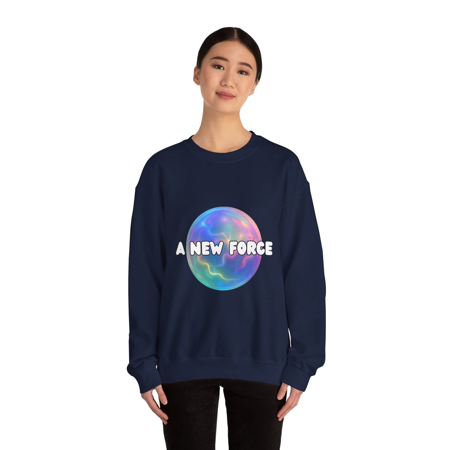 A New Force Crewneck Sweatshirt, Unisex Sweatshirt, Graphic Sweater, Casual Fashion, Comfortable Layering