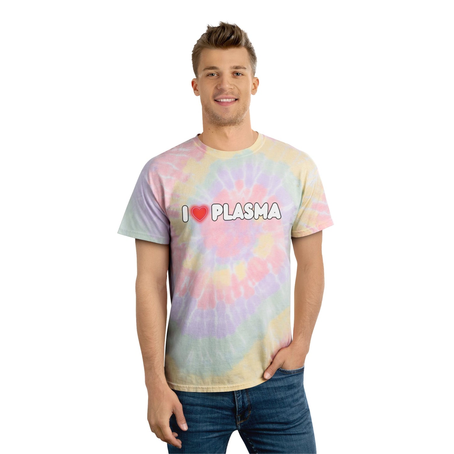 I ❤️ Plasma Tie-Dye Tee - Colorful Spiral Design for Spring/Summer Vibes