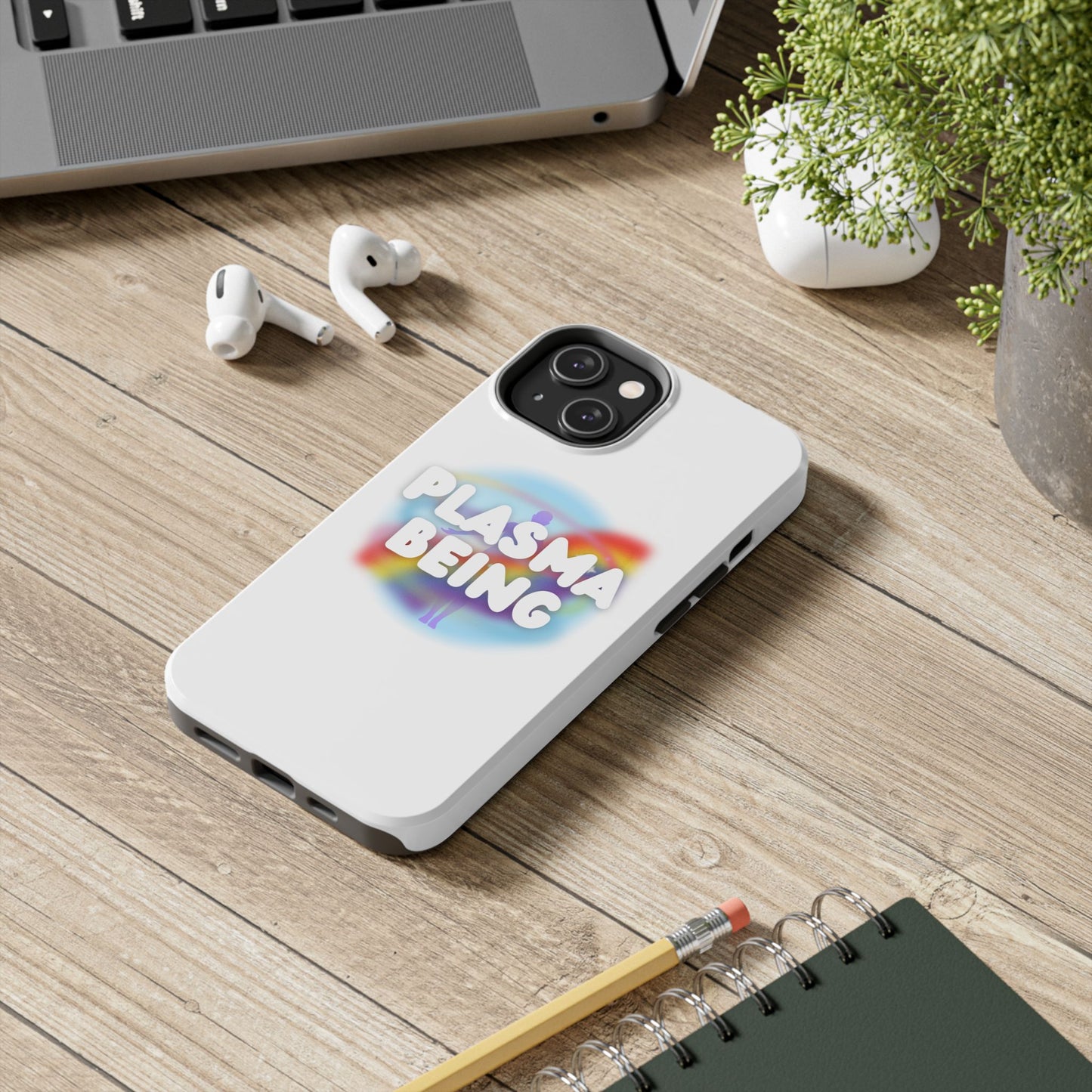 Plasma Being Tough Phone Case in White