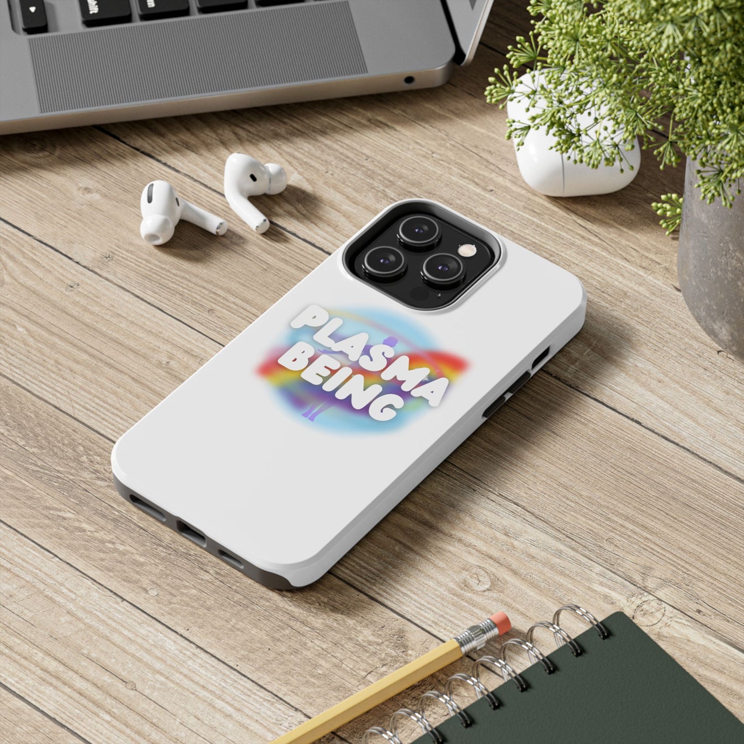 Plasma Being Tough Phone Case in White