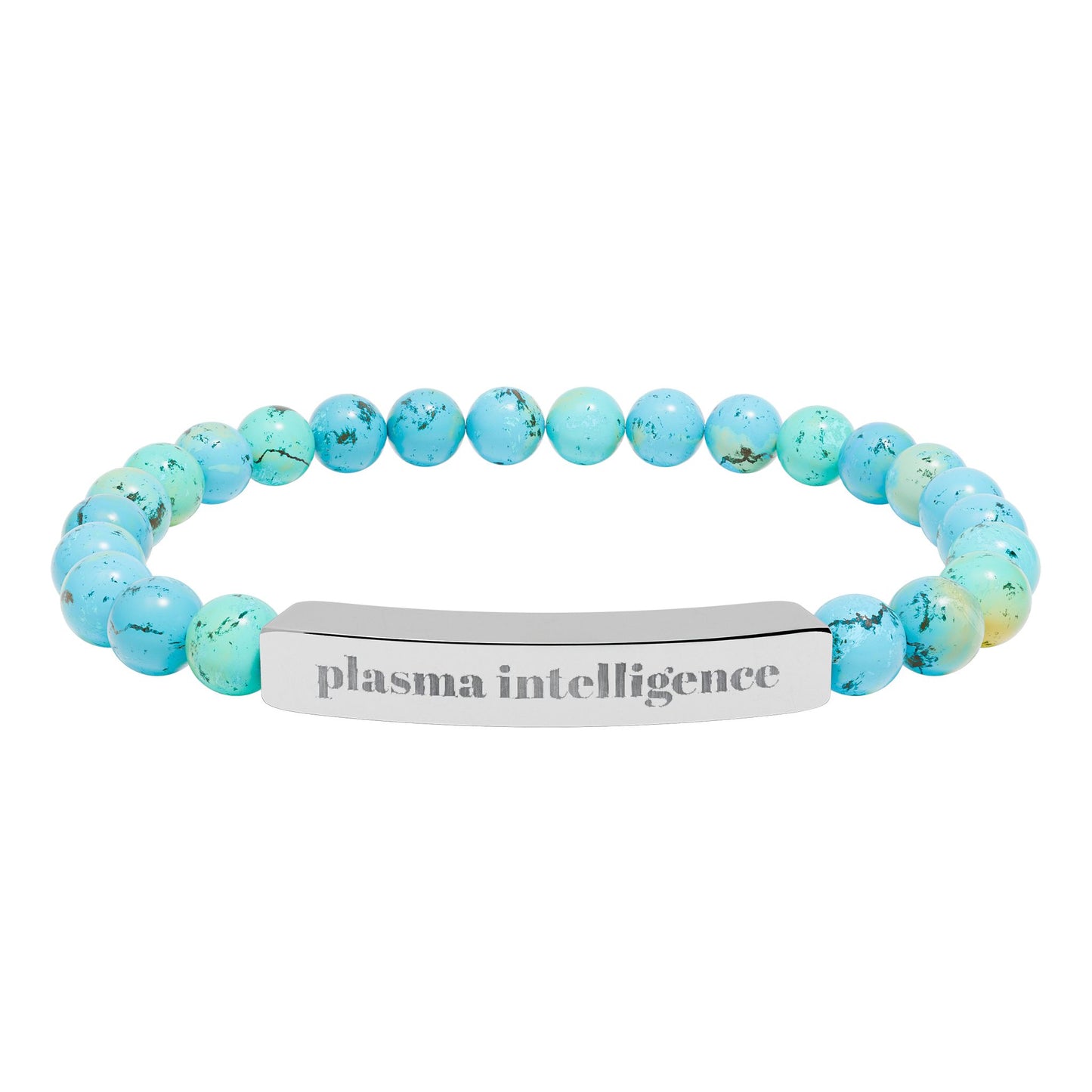 Plasma Intelligence Stretch Bracelet — Natural Stone Engraved Spiritual Reminder