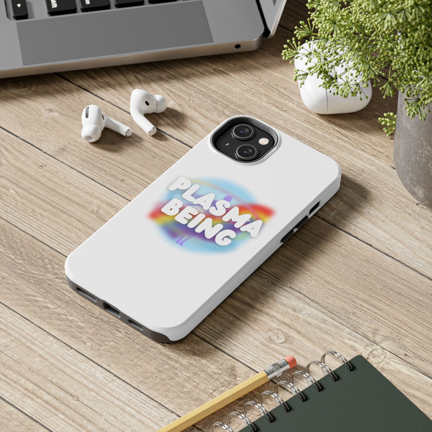 Plasma Being Tough Phone Case in White