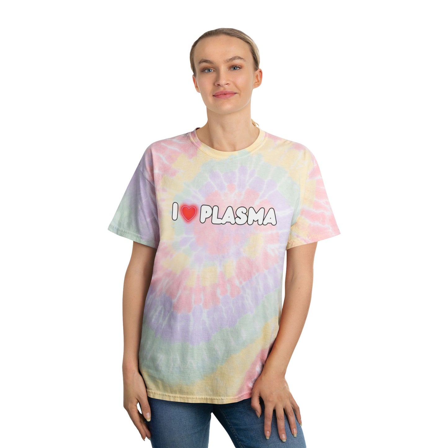 I ❤️ Plasma Tie-Dye Tee - Colorful Spiral Design for Spring/Summer Vibes